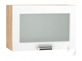 Шкаф верхний со стеклом Прага ШВГС 609 (Белое дерево/корпус дуб крафт золотой) в Кодинске - kodinsk.katalogmebeli.com | фото