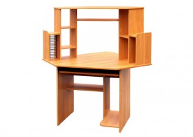 Угловой компьютерный стол (Вишня Оксфорд) в Кодинске - kodinsk.katalogmebeli.com | фото