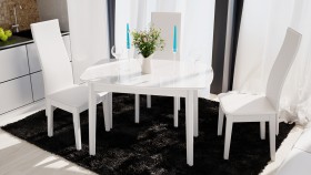 Стол обеденный «Портофино» (Белый глянец/Стекло белое) в Кодинске - kodinsk.katalogmebeli.com | фото 2