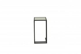 Стол приставной Скандик 42.24 (со стеклом) (металл: черный) в Кодинске - kodinsk.katalogmebeli.com | фото 2