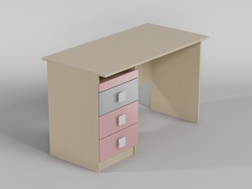 Стол (прямая столешница) Грэйси (Розовый/Серый/корпус Клен) в Кодинске - kodinsk.katalogmebeli.com | фото