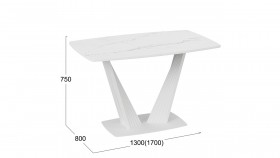 Стол раздвижной «Фабио» Тип 1 (Белый мрамор матовый) в Кодинске - kodinsk.katalogmebeli.com | фото 6
