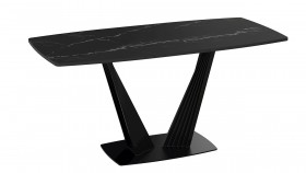 Стол раздвижной «Фабио» Тип 1 (Черный муар/Стекло черное) в Кодинске - kodinsk.katalogmebeli.com | фото 4