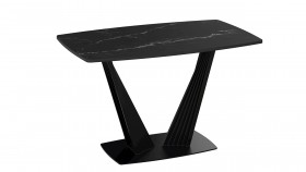 Стол раздвижной «Фабио» Тип 1 (Черный муар/Стекло черное) в Кодинске - kodinsk.katalogmebeli.com | фото 5