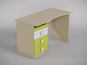 Стол (столешница с выемкой) Эппл (Зеленый/Белый/корпус Клен) в Кодинске - kodinsk.katalogmebeli.com | фото