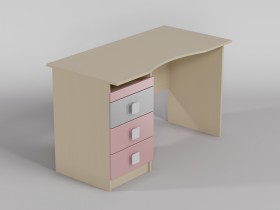Стол (столешница с выемкой) Грэйси (Розовый/Серый/корпус Клен) в Кодинске - kodinsk.katalogmebeli.com | фото