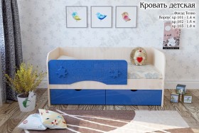 Техно Кровать детская 2 ящика 1.8 Синий глянец в Кодинске - kodinsk.katalogmebeli.com | фото