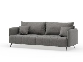 Валериан диван трёхместный прямой Стальной, ткань RICO FLEX 9292 в Кодинске - kodinsk.katalogmebeli.com | фото 1